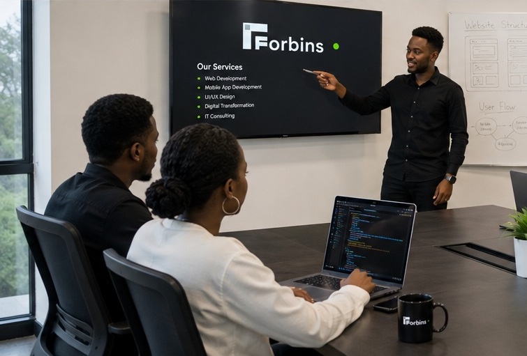 A Forbins team session walking through the services we deliver